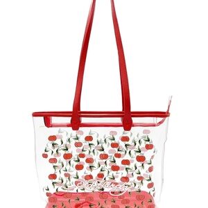 Ed Hardy Cherry Print Tote with Red Accents